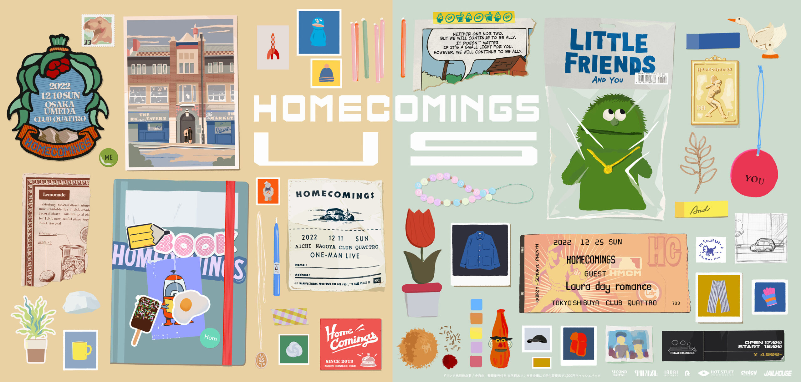 Homecomingsの東名阪ツアー東京公演にLaura day romanceが出演｜