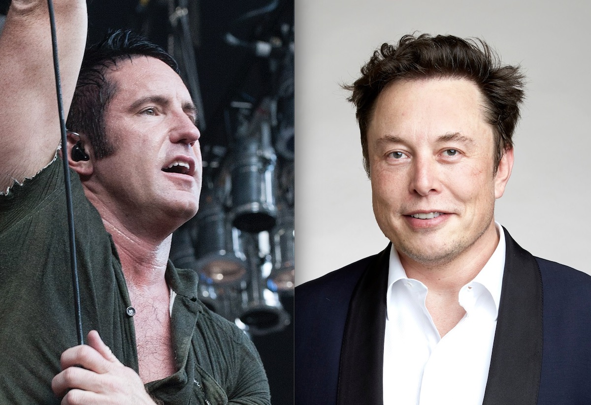 イーロン・マスク、Twitterを退会したナイン・インチ・ネイルズのトレント・レズナーを“泣き虫”と呼ぶ｜By Debbie Rowe - Own work, CC BY-SA 4.0／By Fiona Bowie (gebgdc), CC BY-SA 4.0