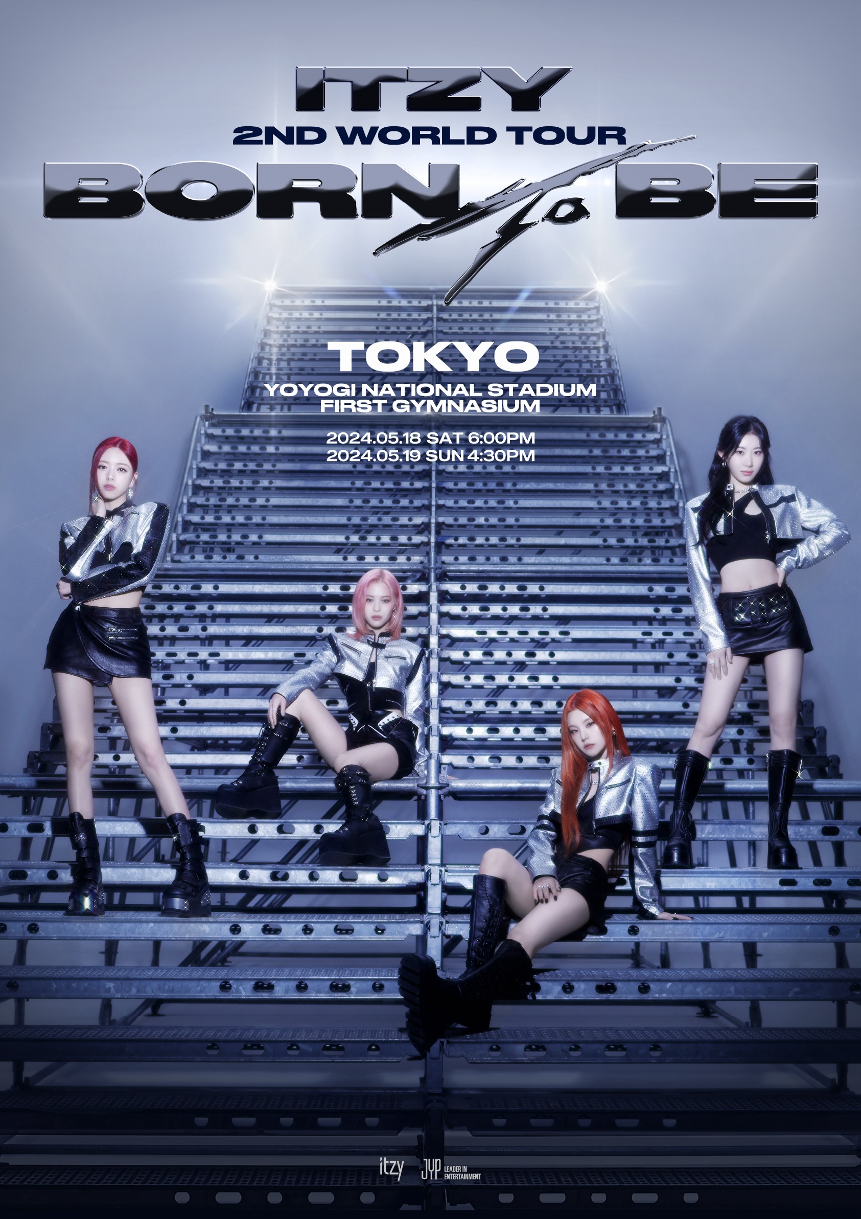 ITZYが2ndワールドツアー「BORN TO BE」発表、1年3ヵ月ぶり日本公演も決定｜ITZY 2ND WORLD TOUR「BORN TO BE」日本公演ポスター