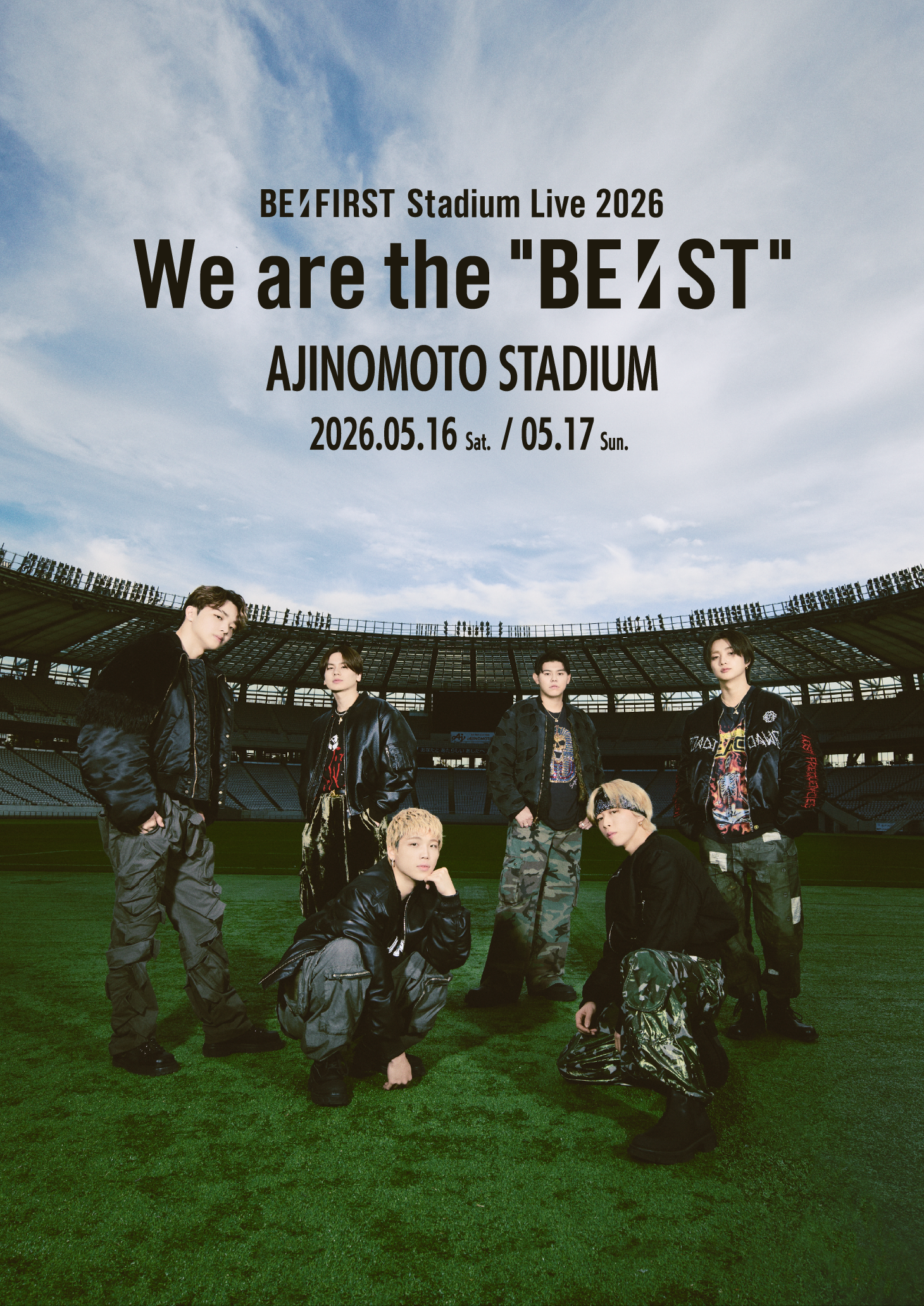BE:FIRSTの次なるステージは味の素スタジアム、来年5月「We are the “BE:ST”」開催決定｜「BE:FIRST Stadium Live 2026 We are the "BE:ST"」キービジュアル